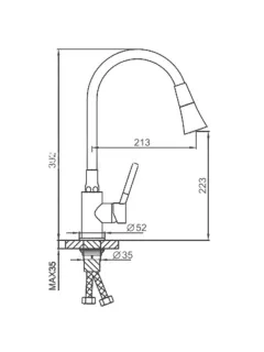 Смеситель для кухни Frap F4044 черный