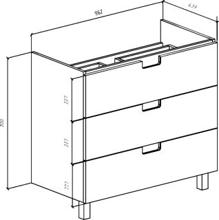 Тумба под раковину Bellezza Пегас 100см чёрный 00000007803