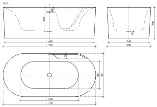 Акриловая ванна Sancos Omega FB16 170x80см белый