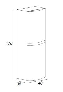 Шкаф-колонна Cezares 40x170 Bianco lucido Vague 44324