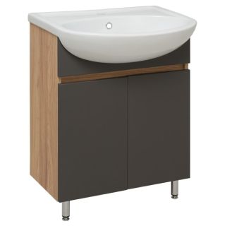 Тумба под раковину Runo графит (под умывальник Уют 60 ) Лада 60 (00-00001165)