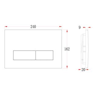 Кнопка смыва Veconi FLUSH V1, FLV1-G, 240х162х9, пластик, золото брашинг