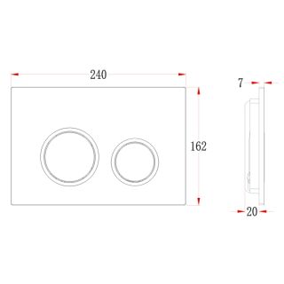 Кнопка смыва Veconi FLUSH V11, FLV11-G, 240х162х7, пластик, золото брашингкайма - золото брашинг