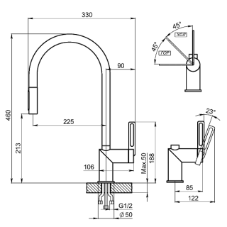 Смеситель для кухни Granula 8172, ШВАРЦ шварц