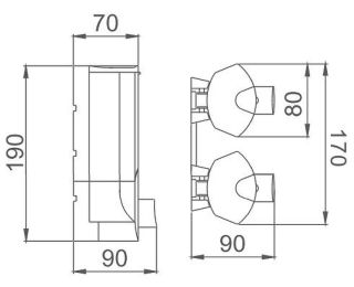 Дозатор жидкого мыла Haiba HB407-1 двойной серый