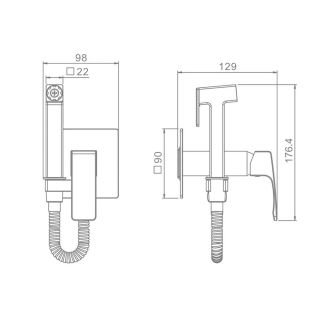 Гигиенический душ со смесителем Raglo R02.54.09 графит