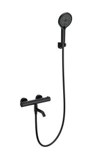 Смеситель для ванны с душем Wonzon & Woghand INN 3 WW-B2065-A1-MB с термостатом чёрный матовый