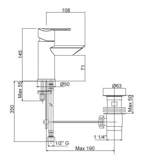 Смеситель для биде однорычажный, хром Cezares GARDA-BSM1-01-Cr