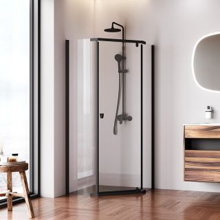 Душевой уголок AM.PM Sunny W87G-405-9090-BT 90х90 см профиль черный