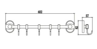 Полотенцедержатель РМС A5025 с крючками хром
