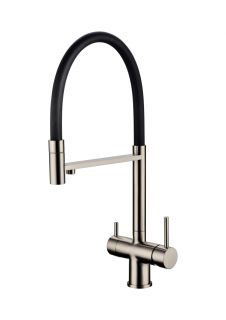 Смеситель для кухни Grocenberg GB4099 с гибким изливом Никель