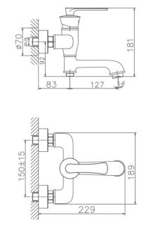 Смеситель для ванны Haiba HB60181-5 золото