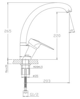 Смеситель для кухни Haiba HB4104-2 хром