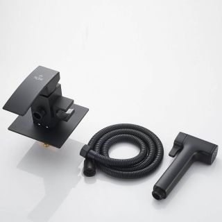 Гигиенический душ со смесителем Rose R1505H-2 чёрный матовый