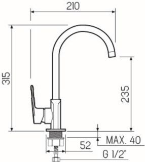 Смеситель для кухни РМС SL134-017F eco хром