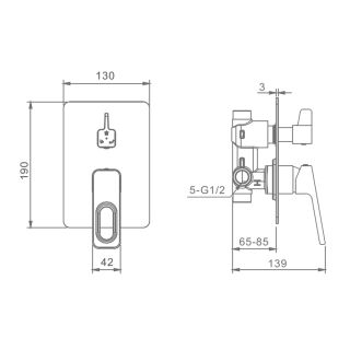 Смеситель для душа Raglo R51.273.09 графит