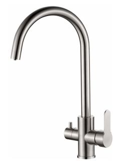 Смеситель для кухни Haiba HB76801 с переключением фильтра для питьевой воды сталь