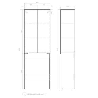 Шкаф над стиральной машиной Vigo Grani 036 поставляется в разобранном виде белый