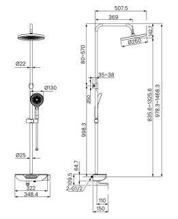 Душевая система с тропическим душем IDDIS SpaHome SPASBBTi06 хром