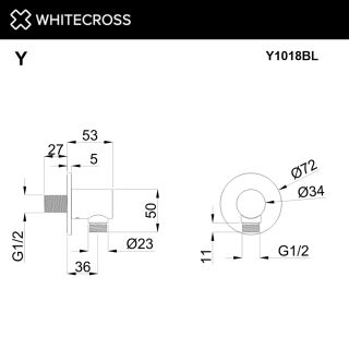 Угловой соединительный элемент WHITECROSS Y1018GL золото