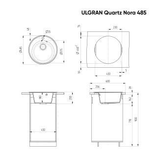 Кухонная мойка Ulgran Quartz Nora 485-06 трюфель