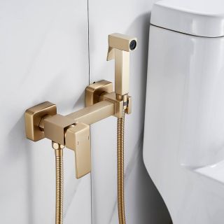 Гигиенический душ со смесителем Shevanik S137G золотой сатин