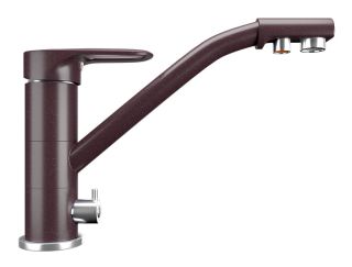 Смеситель для кухни Ulgran Classic U-010-345 с дополнительным краном для питьевой воды шоколад