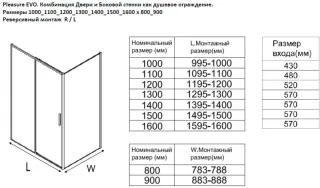 Душевой уголок Aquanet Pleasure Evo AE65-150x90-BT 324142 150x90 см профиль чёрный матовый стекло прозрачное