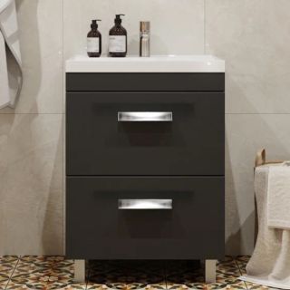 Тумба под раковину напольная Velvex Orlando tn.ORL.CLA.60.2Y графит, 60 см