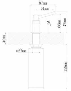 Дозатор для кухонной мойки Florentina Каскад чёрный