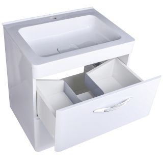 Тумба подвесная под раковину Style Line "Каре 80" СС-00002270  (2 ящ.) Люкс белая, PLUS