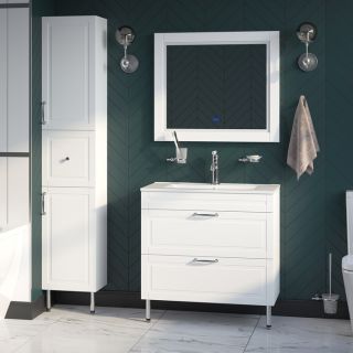 Зеркало с подсветкой IDDIS Oxford ЗЛП110 80см белый матовый