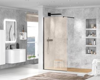 Душевая перегородка CEZARES LIBERTA-L-1-110-120-BR-NERO кронштейн 120см