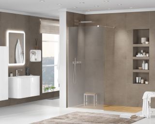 Душевая перегородка CEZARES LIBERTA-L-1-110-120-GR-Cr кронштейн 120см