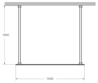 Душевая перегородка CEZARES LIBERTA-L-2-140-120-C-NERO кронштейн 120 см