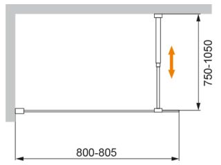Шторка на ванну CEZARES LIBERTA-V-1-80/155-C-NERO