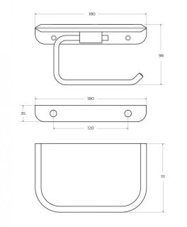 Держатель для туалетной бумаги Cezares Liner PHM-GM с полкой для телефона, оружейная сталь