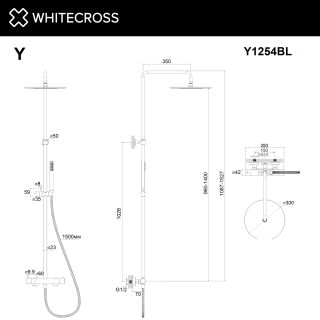 Душевая стойка термостатическая WHITECROSS Y Y1254GL золото