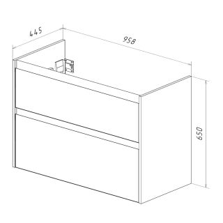 Тумба под раковину Lemark Combi LM03C100T-black 100 см белый глянец черный