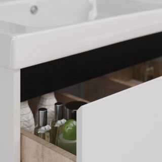 Тумба под раковину Lemark Combi LM03C125T-black 120 см белый глянец черный