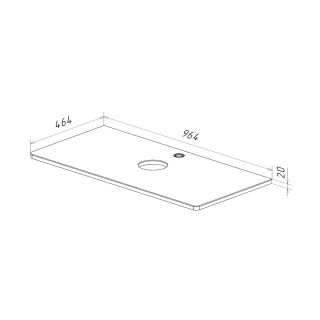 Столешница Lemark MIANO LM06M100S 100 см из стекла цвет Белый