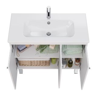 Тумба под раковину Lemark Romance LM07R100T 100 см белый глянец