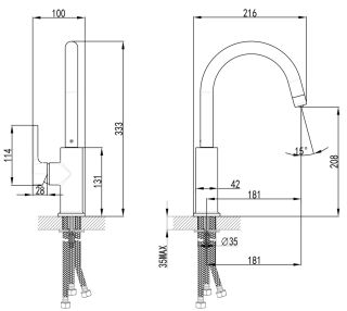 Смеситель для кухни Lemark Comfort LM3073PSH с подключением к фильтру питьевой воды шампань