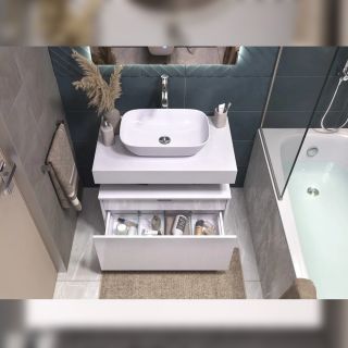 Тумба подвесная без столешницы Velvex Unit tp.UNI.80.2Y белый матовый, 80 см