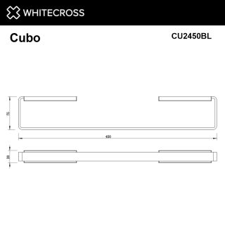 Полотенцедержатель WHITECROSS Cubo CU2450NIB 45 см брашированный никель