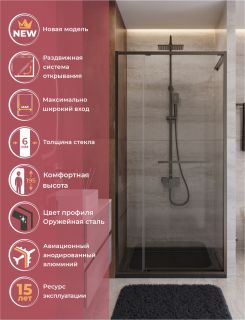 Душевая дверь CEZARES LUX-B-FS-11-100-C-GM