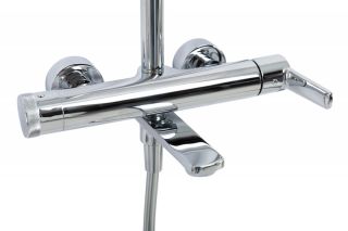 Душевая стойка CEZARES со смесителем, изливом, верхним и ручным душем LUX-CVD-01 хром