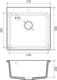 Мойка кухонная GranFest LEVEL LV-510 серый