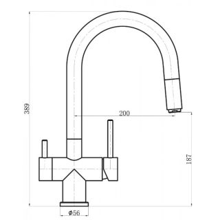 Смеситель для кухни Florentina Маэстро с подключением под фильтр жасмин