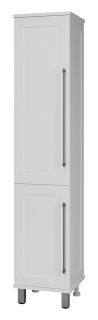 Универсальный шкаф - пенал Misty Марта 35см левый с бельевой корзиной белый